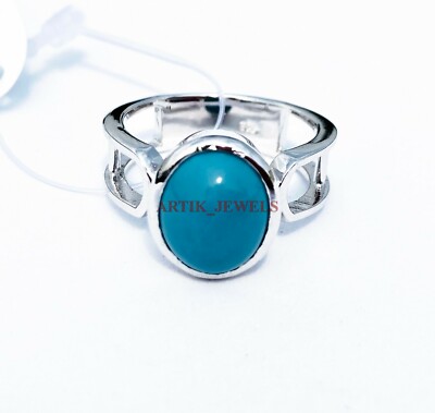 Natürlicher Türkis Edelstein Mit 925 Sterlingsilber Ring Für Damen
