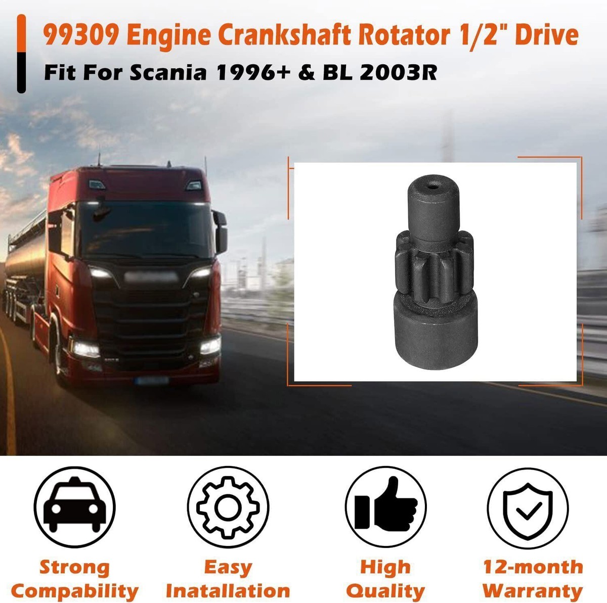 Crankshaft Rotator Tool For Scania Trucks - Engine Crank Tool (1996 Onwards)