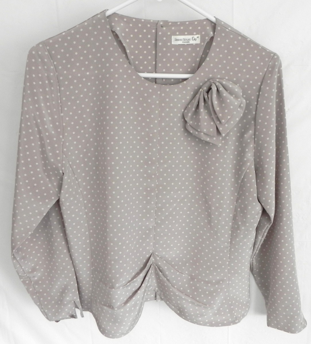 トップス Apolina 24AW Dusty Blouse 3-5y Hana. No Blouse City Top Long Sleeve Size M/L Grey/Tan