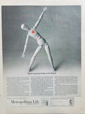 1964 Metropolitan Life Insurance how exercise helps your heart ad