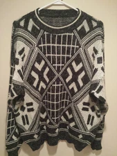 Vintage Clothing Sweater - Extra Large XL - Black/White