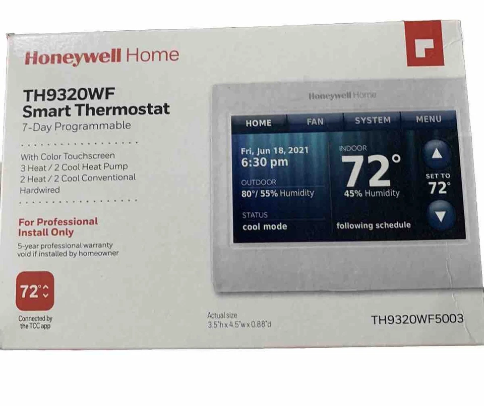 Honeywell TH9320WF5003 WiFi Touch Screen Programmable Thermostat 5-year warranty - Image 2 of 4