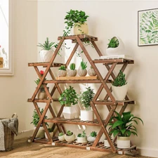 Plant Stand Large Multiple Corner Flower Planter Pot Shelf Holder Dense Slats