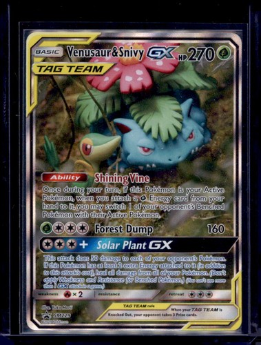 Venusaur & Snivy GX - SM229 Holo Promo Sun & Moon Promo Pokemon Near Mint