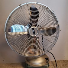 Restoration Hardware AllAire No 16 inch metal fan oscillating works light rust