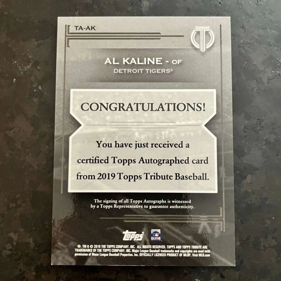 2019 Topps Tribute Autographs #TA-AK Al Kaline /170 Detroit Tigers - Image 2 of 2