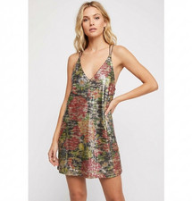 Free People Tangier Floral Sequin Mini Dress Size XS