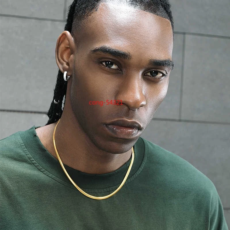 14K Solid Yellow Gold 3.5mm Flat Snake Chain Necklace 18" 20" 22" 24" Italy- - Image 2 of 4