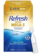 Refresh Optive MEGA-3 Lubricant Eye Drops 60 Count Pack of 1