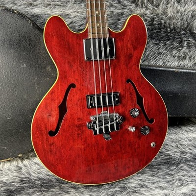 Electric Bass Guitar Gibson EB 2 MOD 1967 Cherry Semi Hollow USA