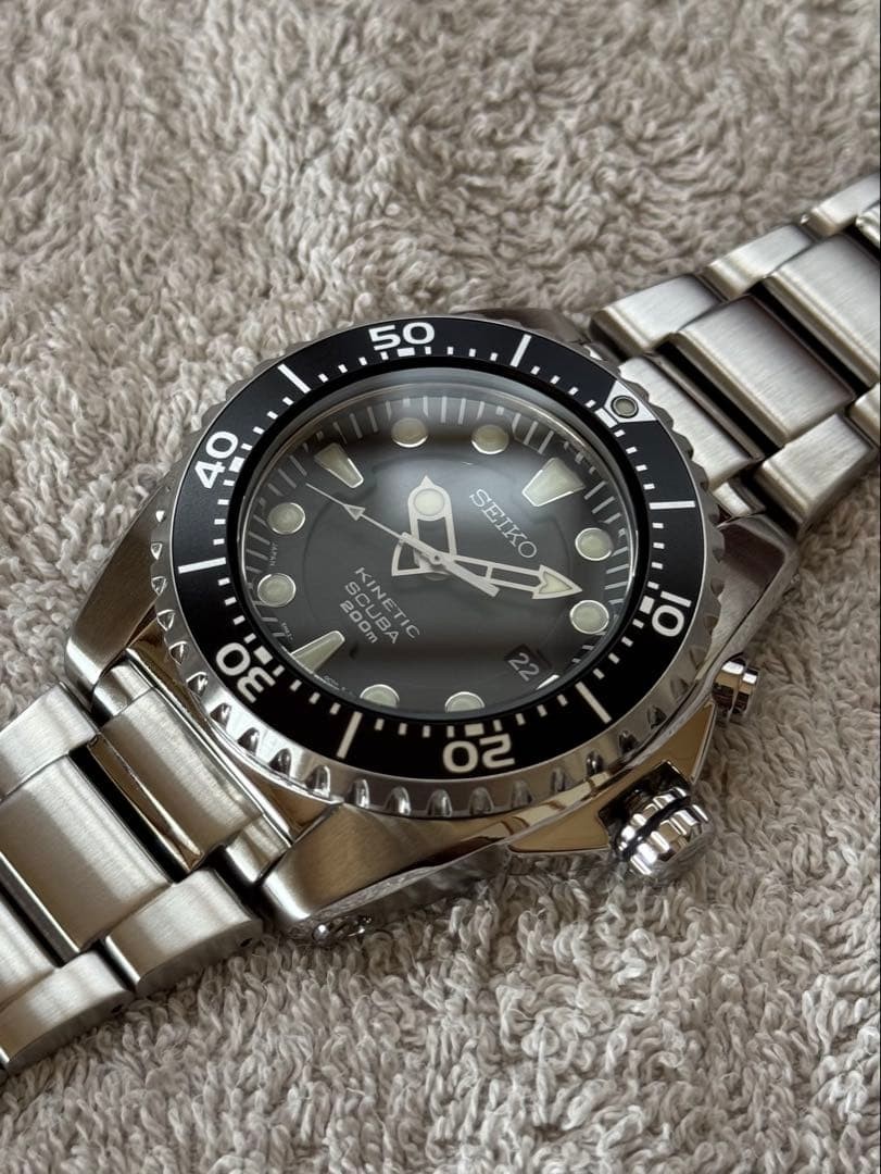 Kiwami Secondary Battery Replaced Seiko Kinetic Divers Black Bezel Dial