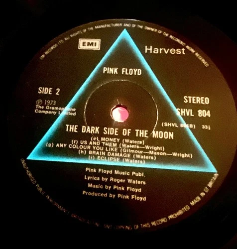 BRITISH 1973 LP + POSTERS+ "DARK SIDE OF THE MOON" PINK FLOYD Prog Psych Rock LP