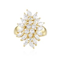 Cavill Damenring 4,48Ct Zirkon Vergoldet 925 Sterling Silber BlüTenform