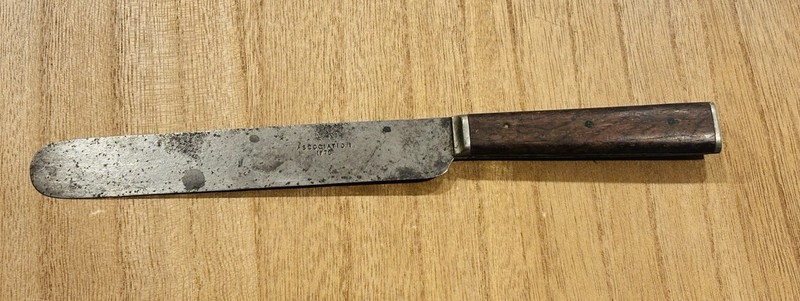Vintage Late 1800s  Association 1879 Carbon Steel Knife Wood Handle