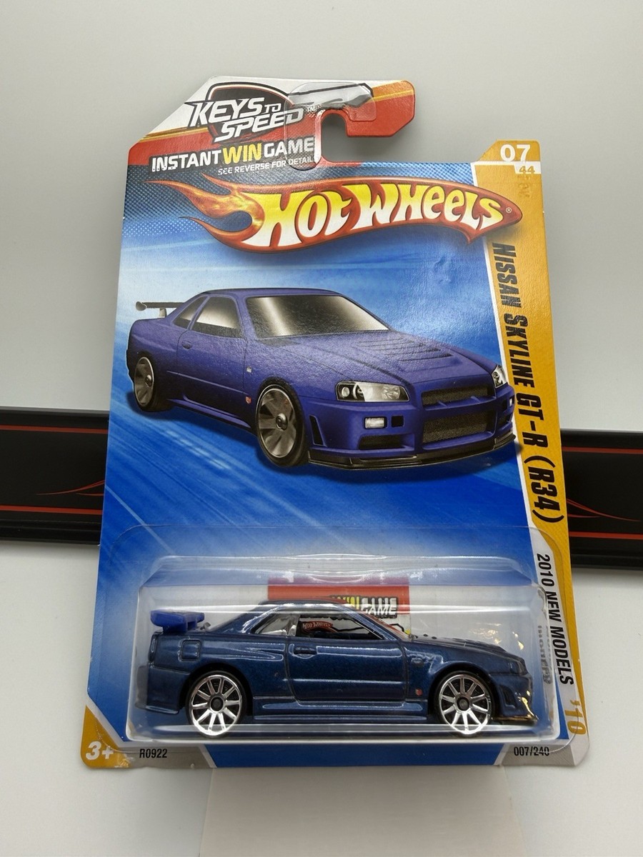 Hot Wheels Blue Nissan Skyline GT-R (R34) 2010 New Models 10SP
