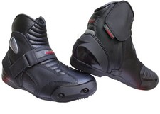 KIDS BLACK LEATHER MOTORBIKE / MOTORCYCLE CUBS RACING SPORTS SHORT SHOES / BOOTS