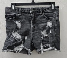 Judy Blue Shorts Women’s Size Medium Gray Distressed Cutoff Denim Style JB150004