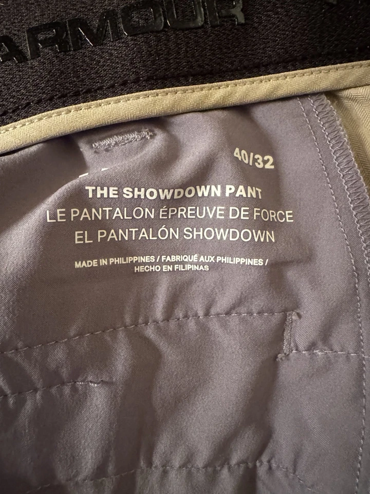 Under Armour Men's the Showdown Beige Stretch Nylon Golf Pants 40x32 - Image 3 of 3