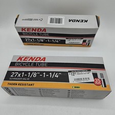 Set 2x Kenda Thorn Resistant 27 x 1-1/4" Inner Tube 35 mm Schrader Valve E-Ready