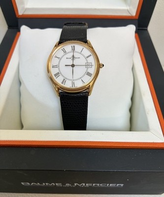 VTG. BAUME & MERCIER GENEVE MENS WATCH SOLID 14K YELLOW GOLD 95248 TESTED~IN BOX