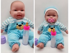 JC Toys Berenguer Baby 14 Doll Puppy Blue Outfit Soft Cloth Body Boy Toy Doll