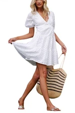 Bishop + Young Jessie Tiered Eyelet Dress Pure White