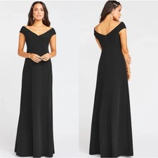 NWT Show Me Your Mumu Zurich Knot Dress in Black Stretch Crepe