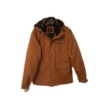 Swiss Tech Mens Sz S Midweight Jacket  Zip Hooded Pockets Insulated Brown 