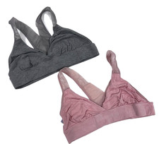 SECRET TREASURES 2 WOMENS LARGE 36 B/C SOFT MICROFIBER BRAS GREY  PEACH