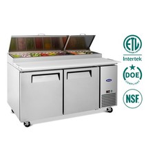 67" Commercial Pizza-Sandwich Prep Table Fridge 20.3 Cu.ft, Adjustable Shelves