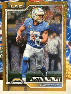2026 Topps Flagship Justin Herbert GOLD Glitter Sand 10/50 Jersey Match Chargers