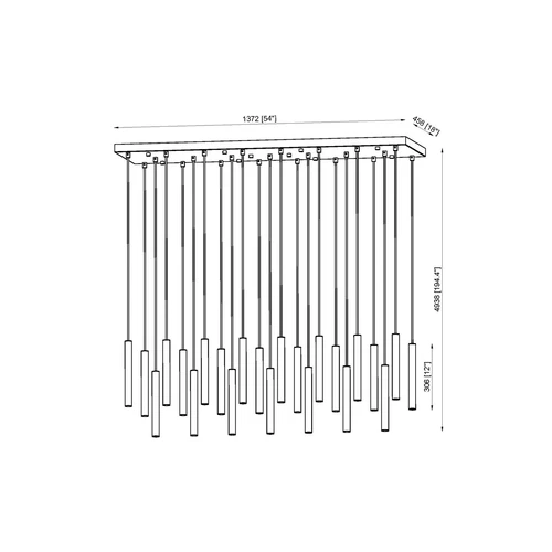 23 Light Linear Chandelier - Picture 3 of 6