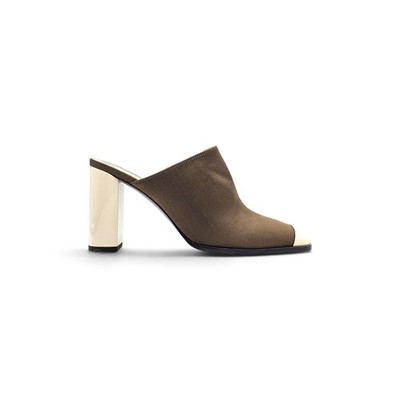 Loro Piana Alba Heeled Mules Olive Shadow FAR1163 51MM EU 38 US 8 - NWOB $1900