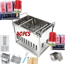 40Pcs Stainless Steel Ice Pop Molds - 80Ml, Includes 40 Popsicle Molds Metal Ice