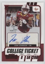 2021 Panini Contenders Draft Picks College Game Ticket Red Josh Johnson Auto 2p7