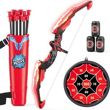 Bow and Arrow for Kids, LED Light Up Archery Set with 12 Suction Cup Arrows, ...