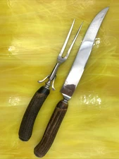 Stainless Meat Carving Knife and Fork Wade & Butcher Set of 2