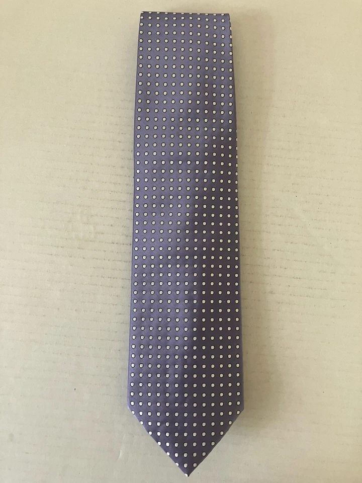 Corbata para hombre Antonio Ricci microfibra púrpura blanco lunares 58" Foto 2 de 4