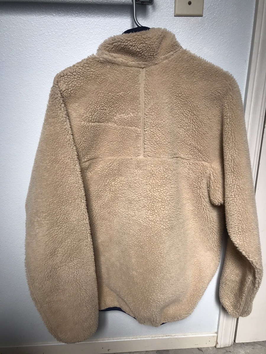 Vtg 90s Patagonia Deep Pile Fleece Jacket L USA 23023 Cream Vtg 90s Patagonia Deep Pile Fleece Jacket L USA 23023 Cream