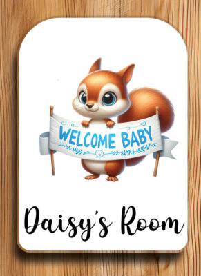 Personalisiertes niedliches Eichhörnchen Kinderzimmer Kinderzimmer Spielzimmer Türschild individuelles Schild