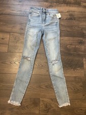 We The Free Jeans Womens Size 25 Blue Denim Super Skinny Stretch NWT