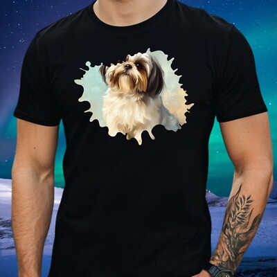 Herren T-Shirt Shih Tzu Hund Motiv Baumwolle Größe XS bis 5XL