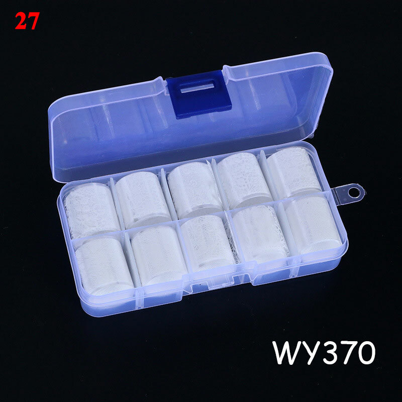 10 Rolls Nail Foils Nail Art Transfer Foil Wraps Decal Glitter Stickers