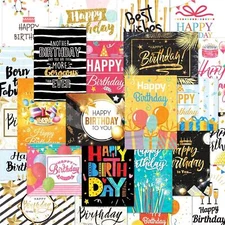24 Pack Bulk Glossy Blank Greeting Card Box Set Multipack Birthday Card