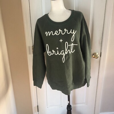 Uncharted Threads Women's Merry + Bright Ribbed Sweatshirt - SZ: XL - READ BELOW