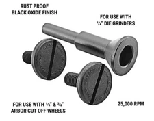 3 Pc Metal Cut Off Wheel Disc 1/4” Bell Mandrel Arbor Shank Stem Die Grinder