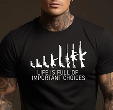 Mens Pro Gun T-shirt Life Is Full Of Important Choices USA Patriotic T-shirt