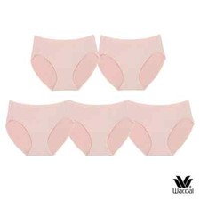  SET of 5 Wacoal Bikini Panty Polyester Fabric Comfort WU1C34/WU1F34 BEIGE