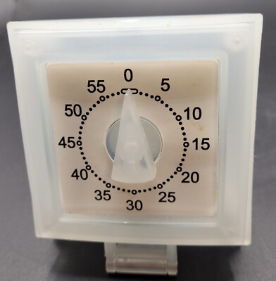 Vintage Retro 60 Minute Timer in Plastic Case Accurate Timing 2 3/4 x 2 1/2 x 1