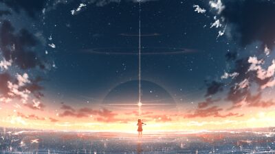 Anime Sunset Starred Sky The Place Promised In Our  Gaming Mat Desk 15240